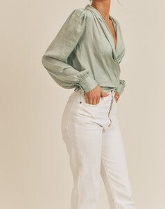Drapey Satin Blouse