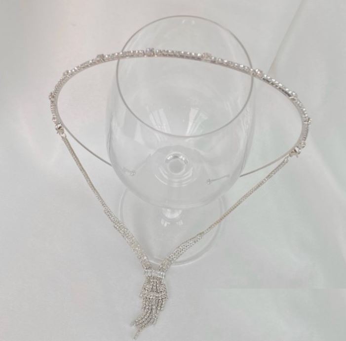 Crystal headband with head chain