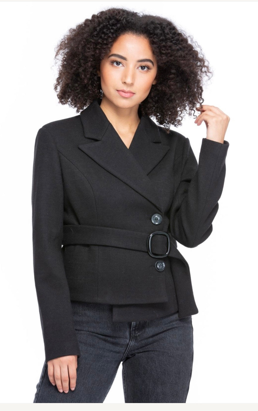 Short Vegan Wool Jacket