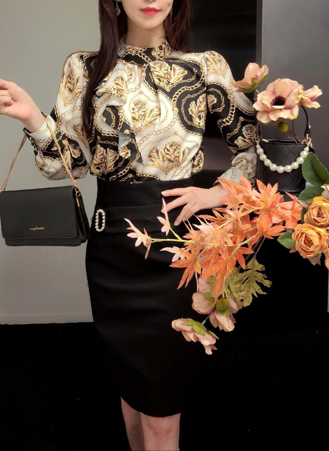 Chain Print Blouse