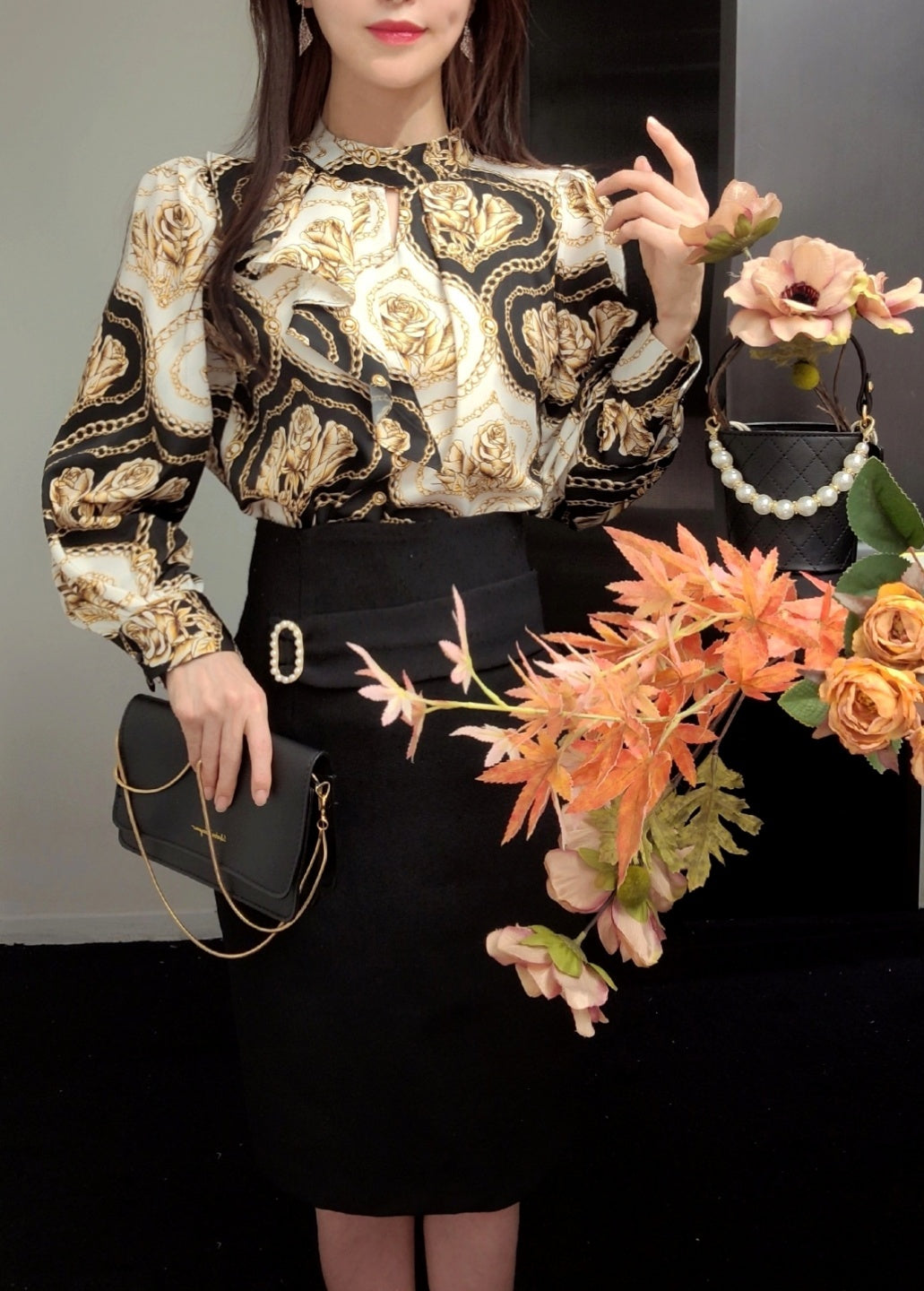 Chain Print Blouse