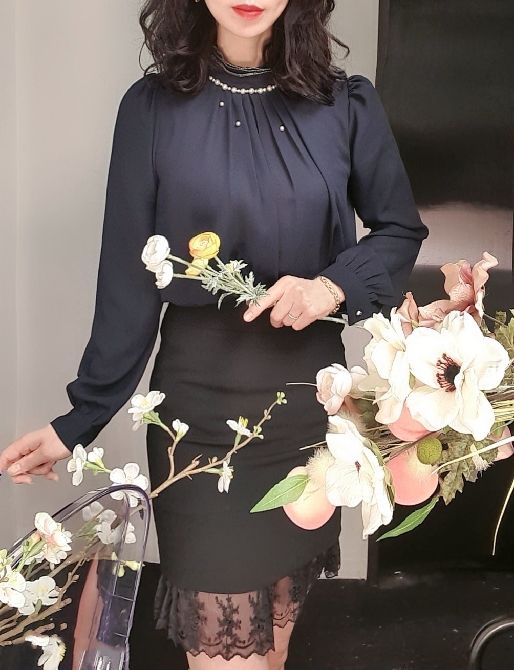 Pearl point blouse