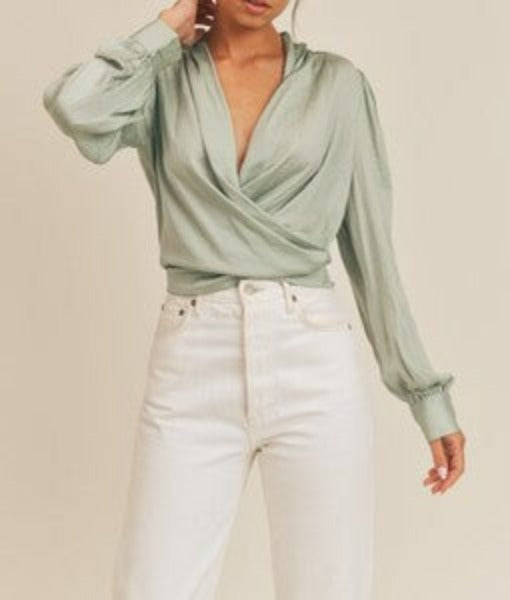 Drapey Satin Blouse