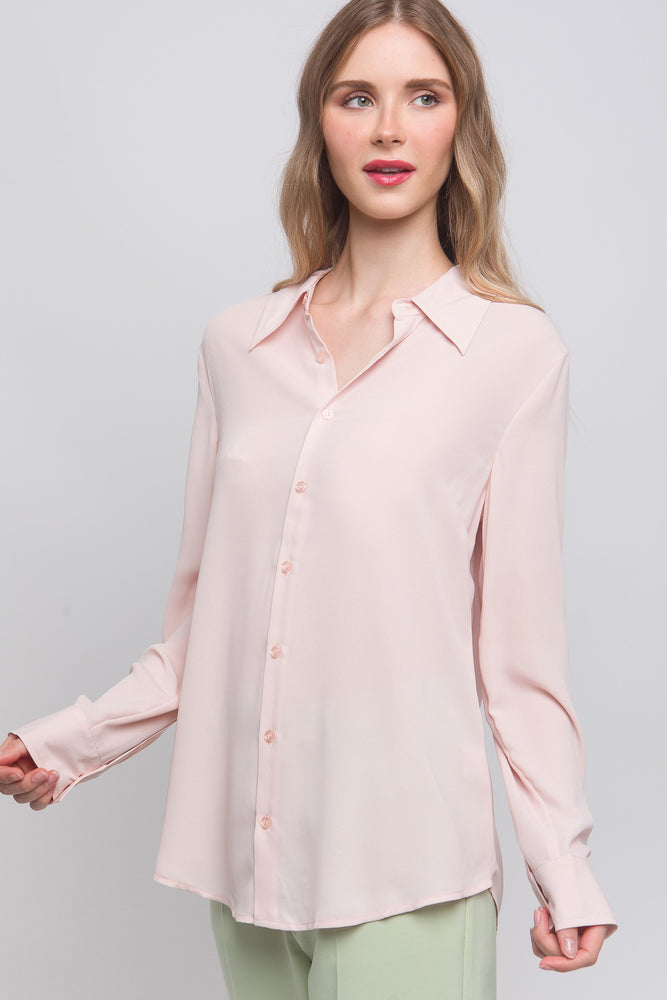 
                  
                    Woven Long Sleeve Button Down Collared Blouse
                  
                