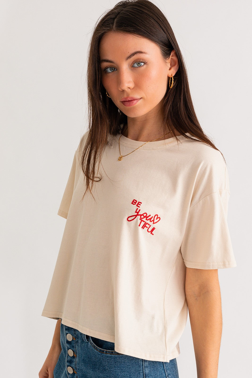 
                  
                    BE YOUTIFUL EMBROIDERY T-SHIRT
                  
                
