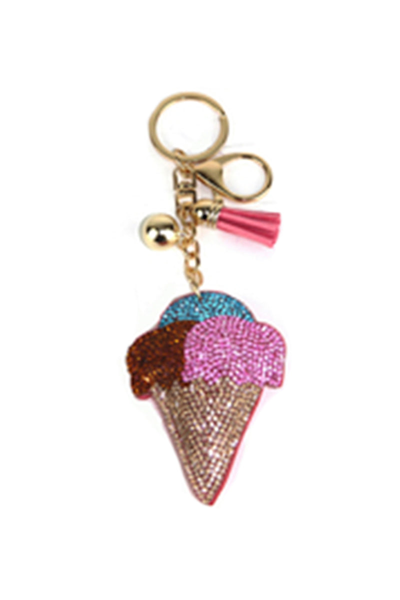 Rhinestone Ice Cream keychain