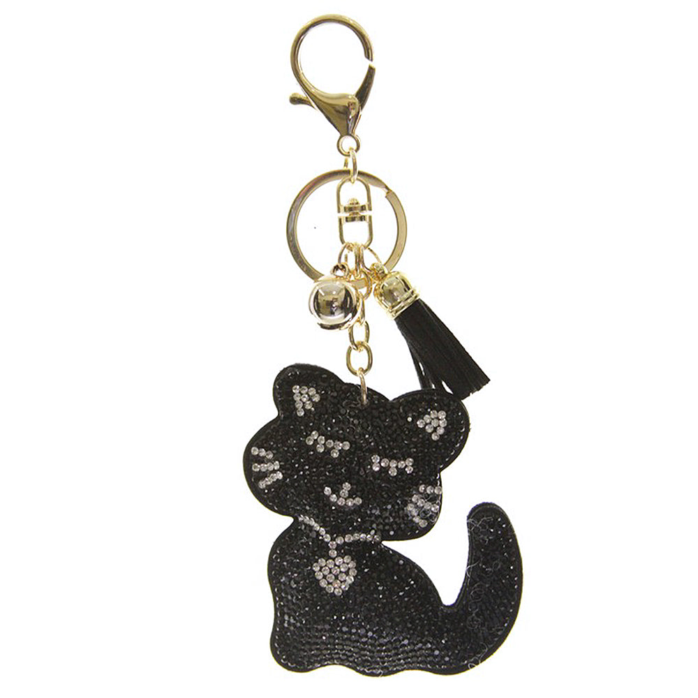 Rhinestone Cat keychain