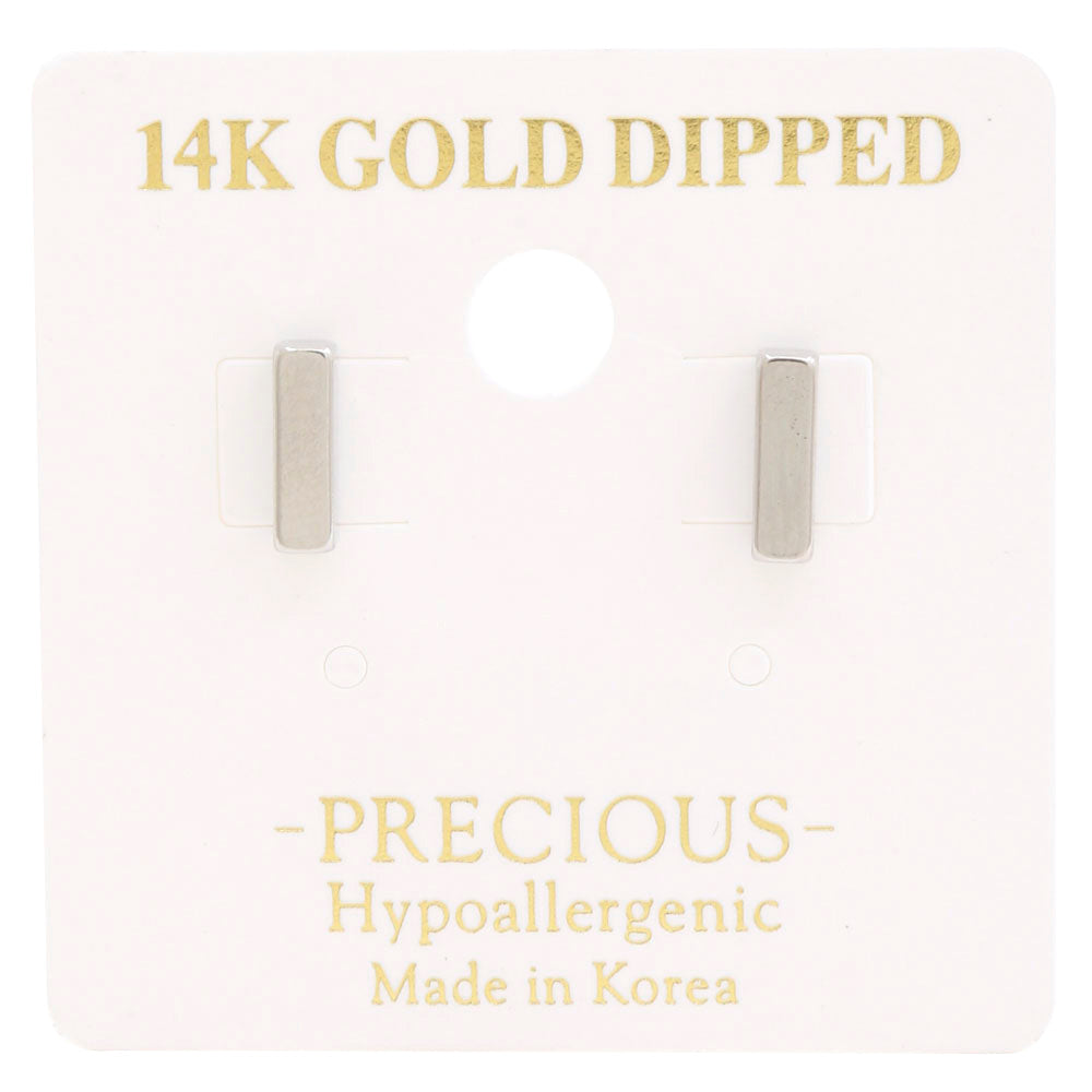 14K METAL BAR GOLD DIPPED EARRING