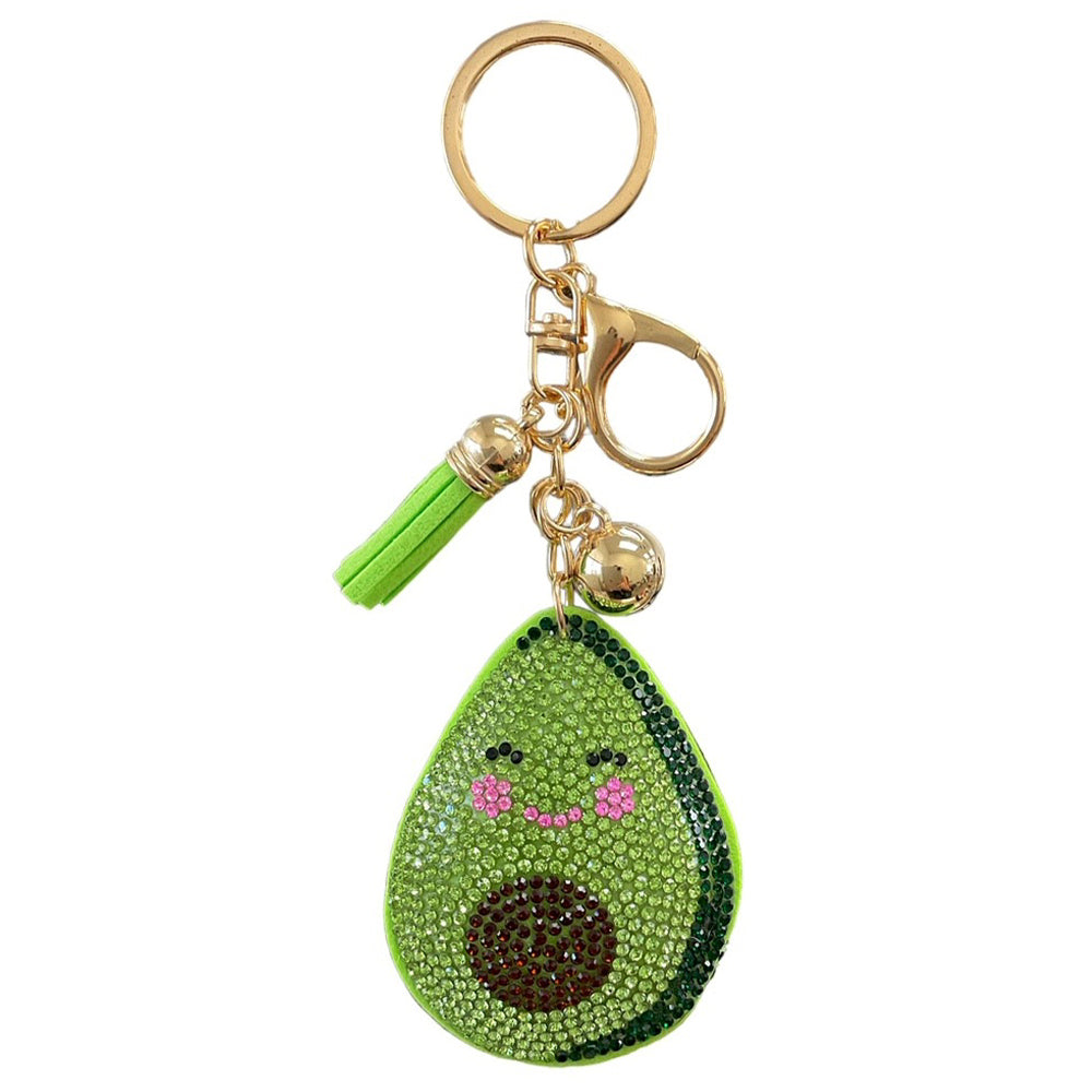 Rhinestone Avocado keychain