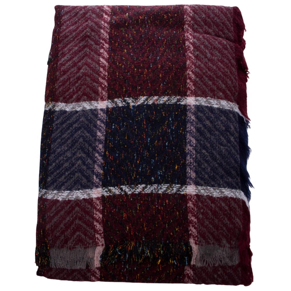 PLAID FRAYED EDGE BLANKET Scarf