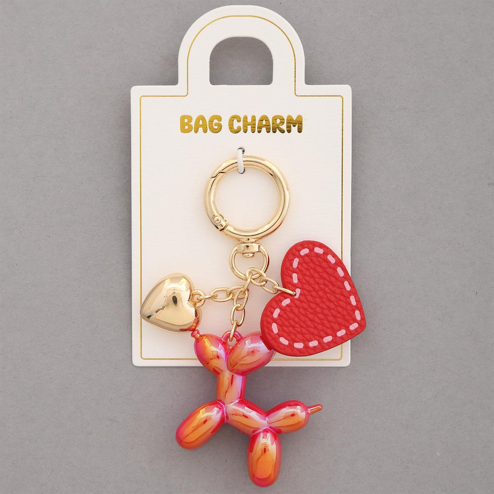 BALLOON DOG HEART BAG CHARM