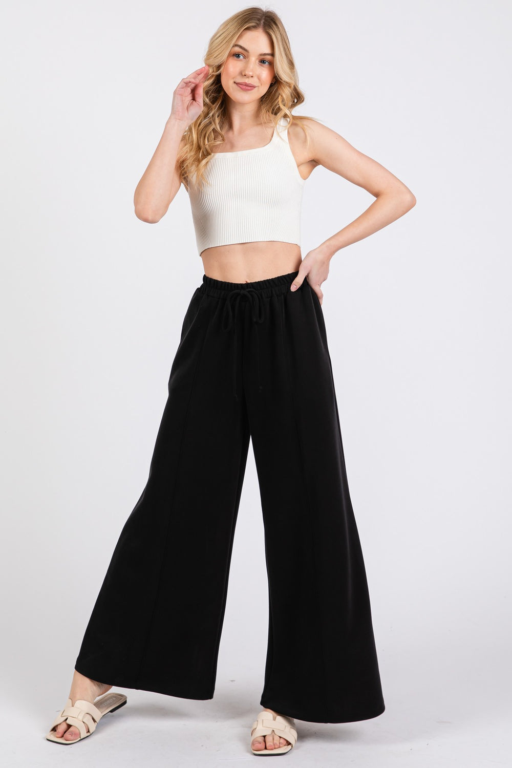 Modal Jersey Wide Leg Pants