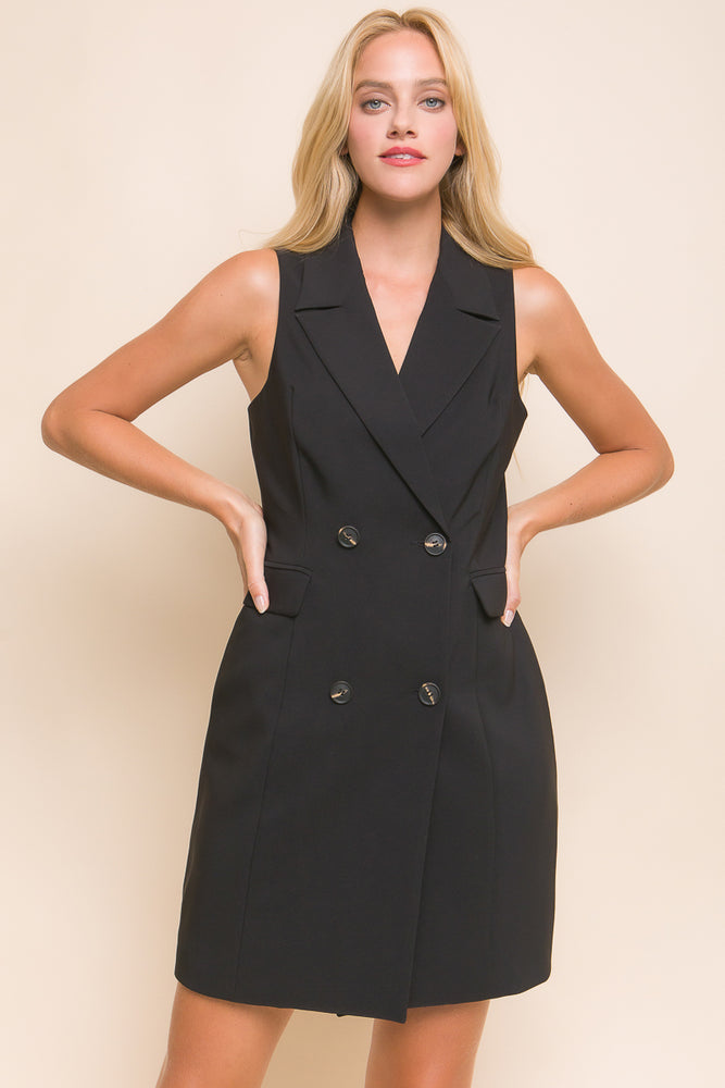 Sleeveless Blazer Dress – SNOW FLOWERS Sleeveless Blazer Dress – SNOW FLOWERS