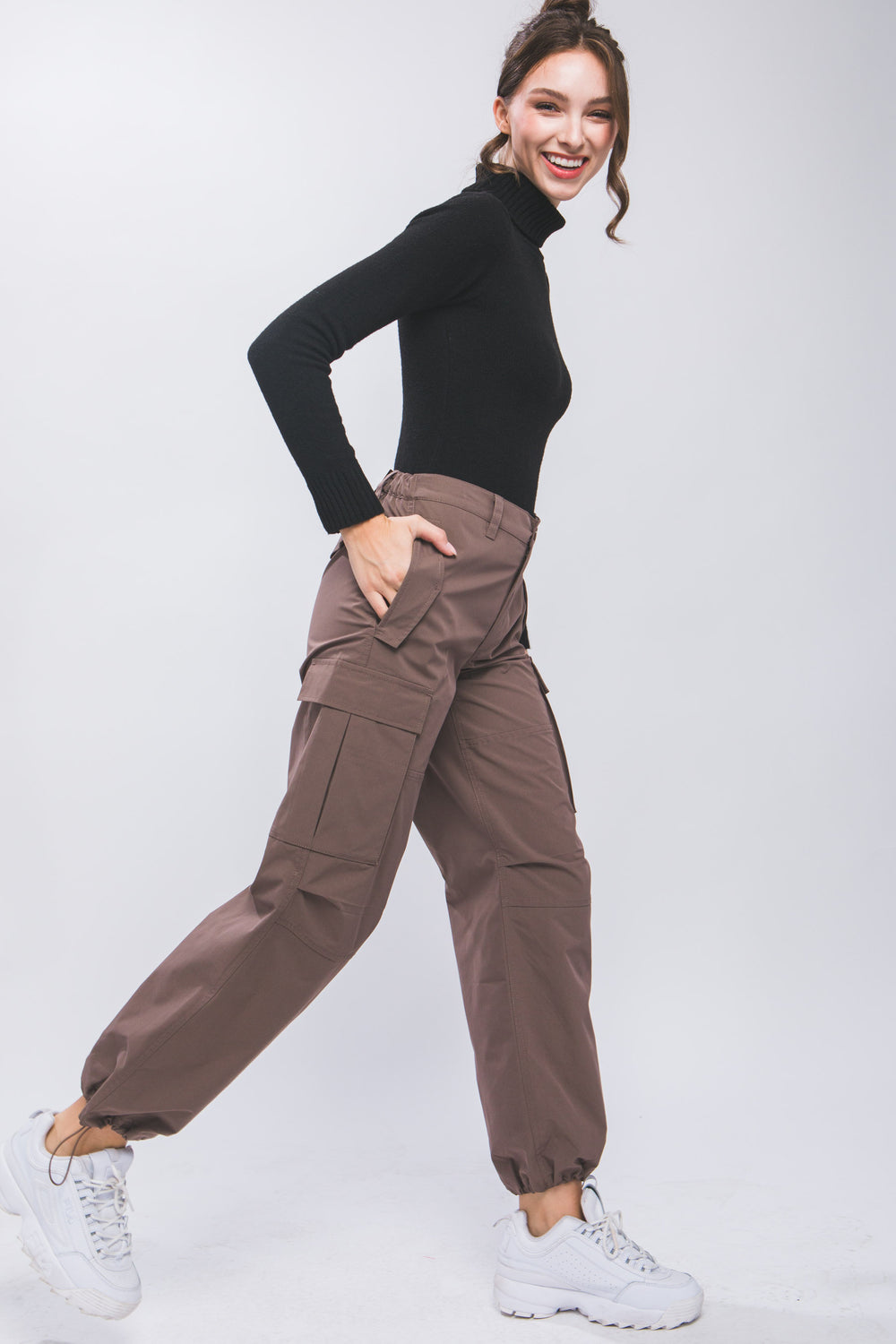 Cargo Pants With Elastic Waist Band