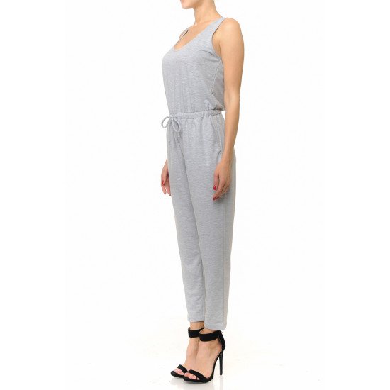 
                  
                    FRENCH TERRY KNIT SCOOP NECK SLEEVELESS JUMPSUIT
                  
                