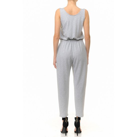 
                  
                    FRENCH TERRY KNIT SCOOP NECK SLEEVELESS JUMPSUIT
                  
                