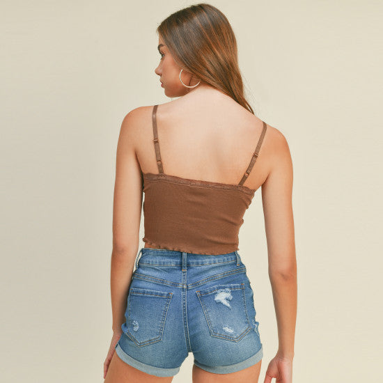 
                  
                    RIBBED KEYHOLE SIDE CROP TANK TOP
                  
                