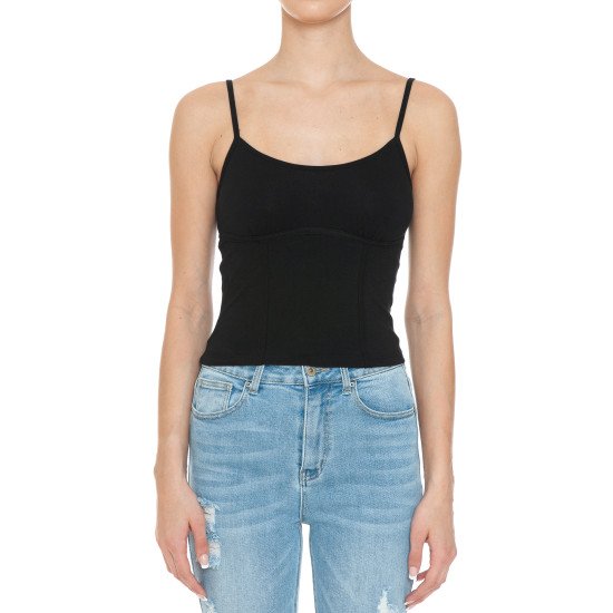 
                  
                    BUSTIER CROPPED TANK TOP
                  
                