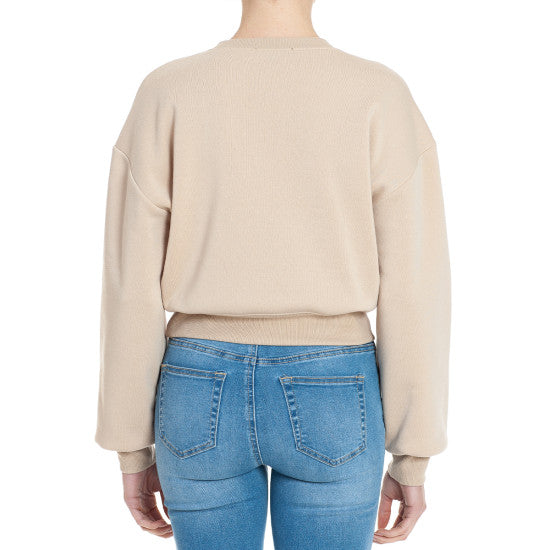 
                  
                    FLEECE ROUND NECK LONG SLEEVE CROPPED PULLOVER
                  
                