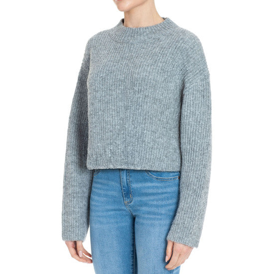 
                  
                    COZY MOCK NECK OVERSIZED LONG SLEEVE CROPPED SWEATER
                  
                