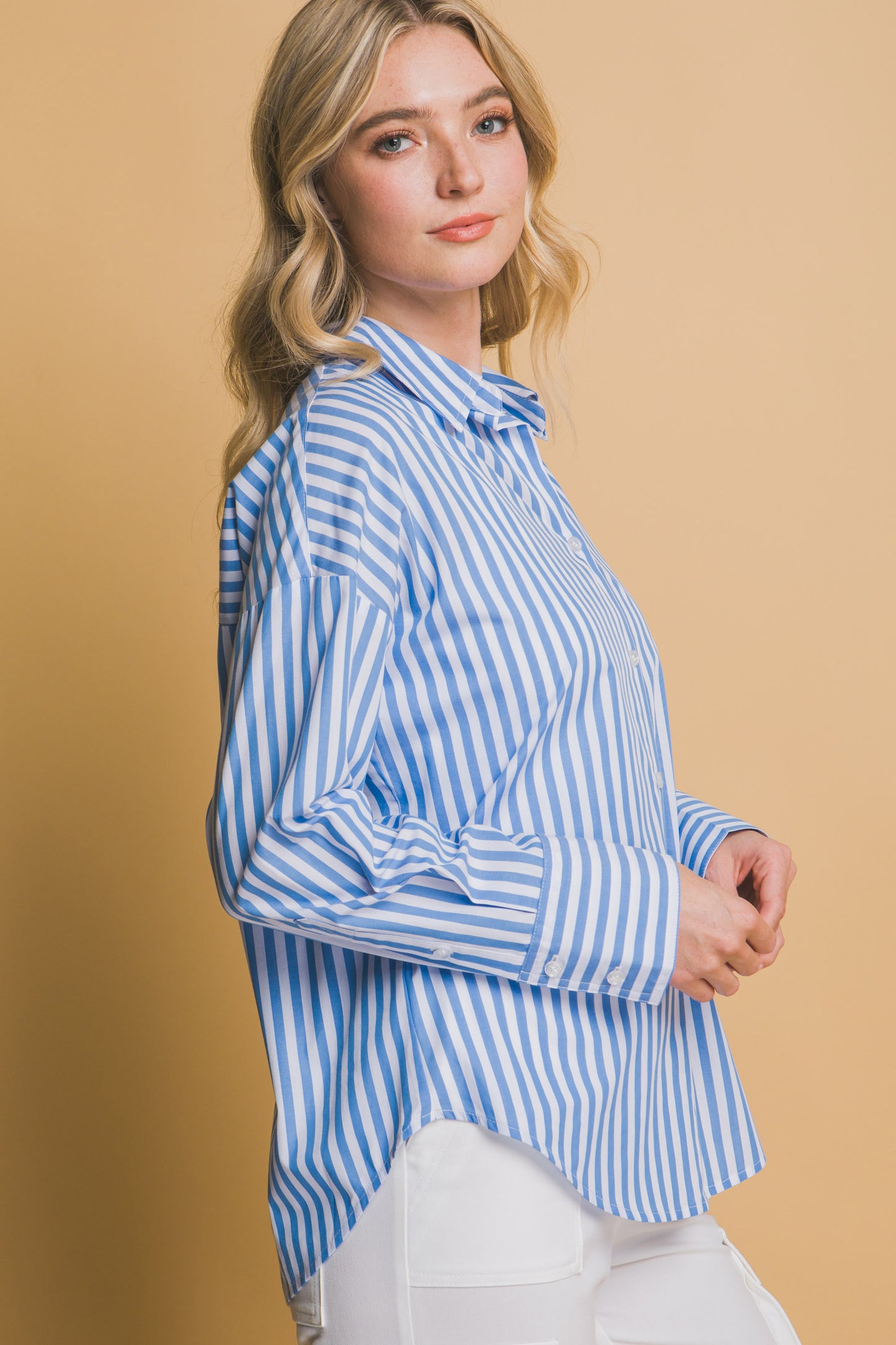 
                  
                    Striped Cotton Long Sleeve Shirt
                  
                
