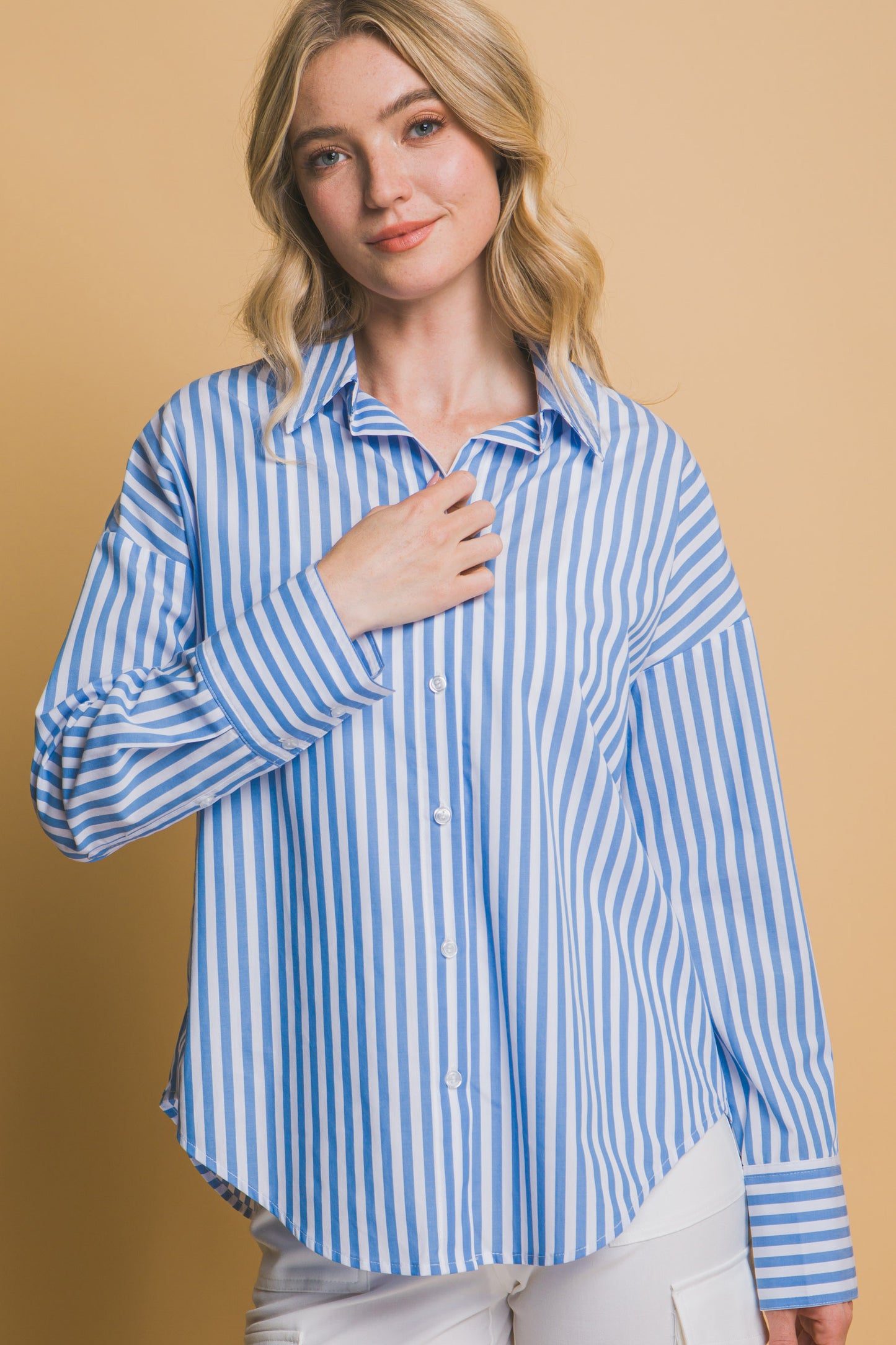 
                  
                    Striped Cotton Long Sleeve Shirt
                  
                