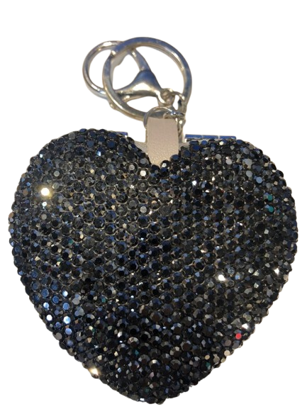 RHINESTONE Heart Hand Mirror keychain