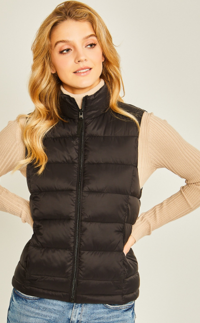 
                  
                    High Neck Padded Puffer Vest with Storage Pouch
                  
                