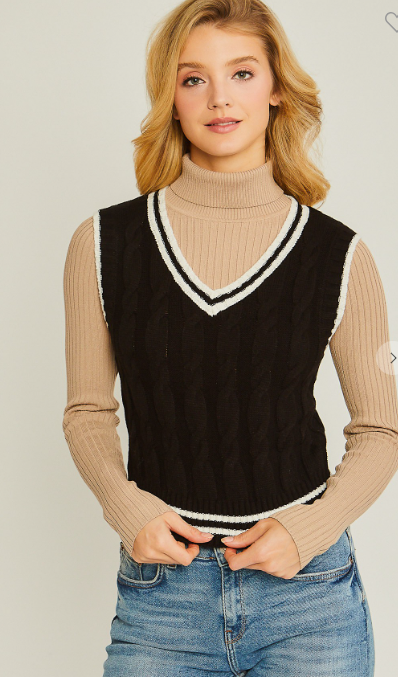
                  
                    Cable Knit Sweater Vest
                  
                