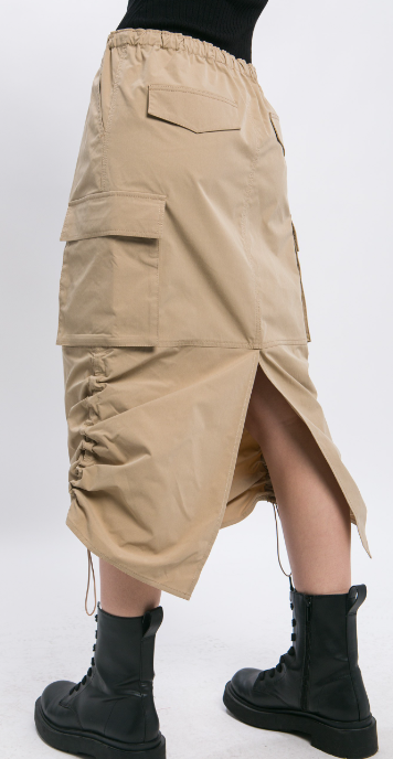 
                  
                    Cargo Skirt With Drawstring Ruched And Rear slit
                  
                