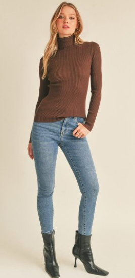 
                  
                    Turtleneck Long Sleeve Fine-Gauge Sweater Top
                  
                
