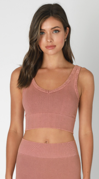 Vintage Reversible Herringbone Crop Top