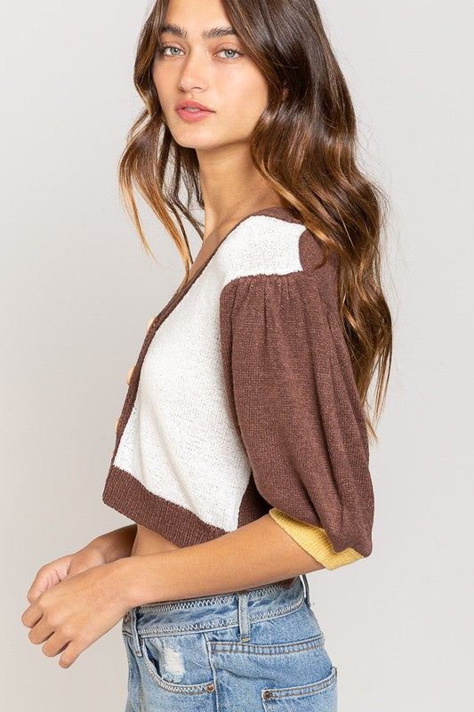 
                  
                    Color block thin sweater
                  
                