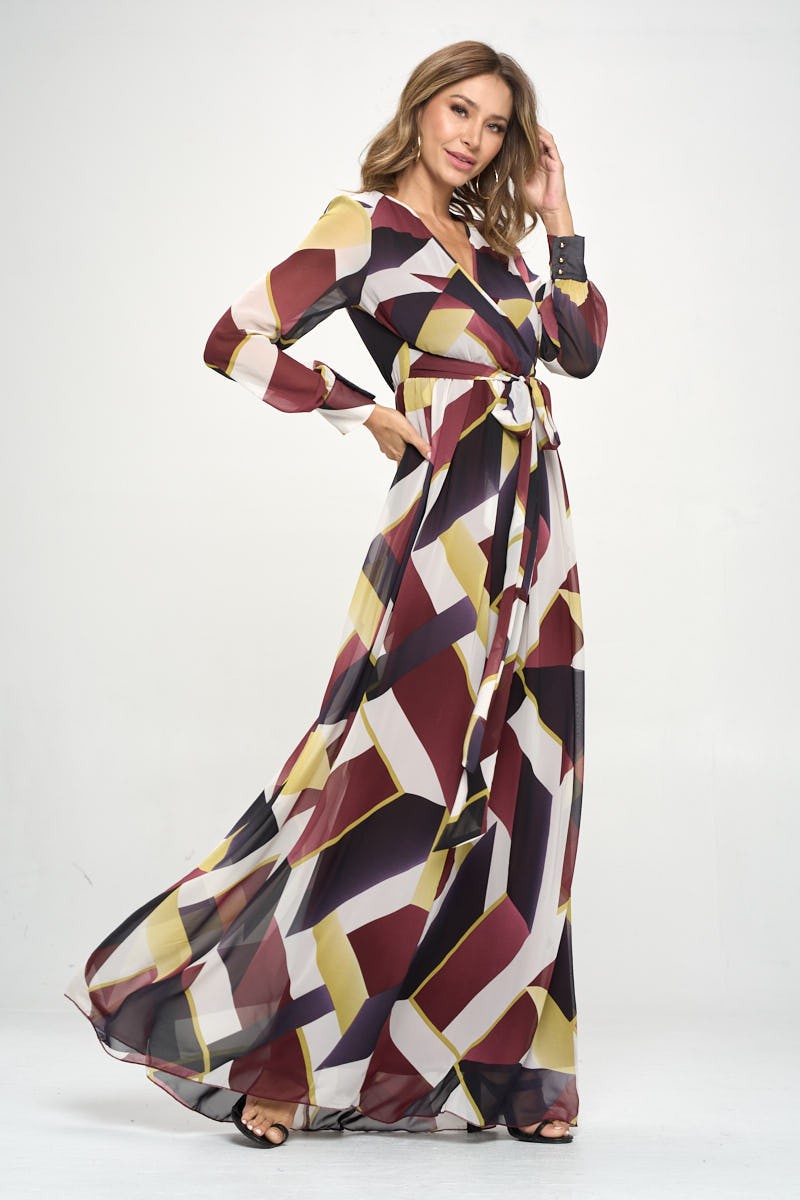 
                  
                    Geometric print maxi dress
                  
                