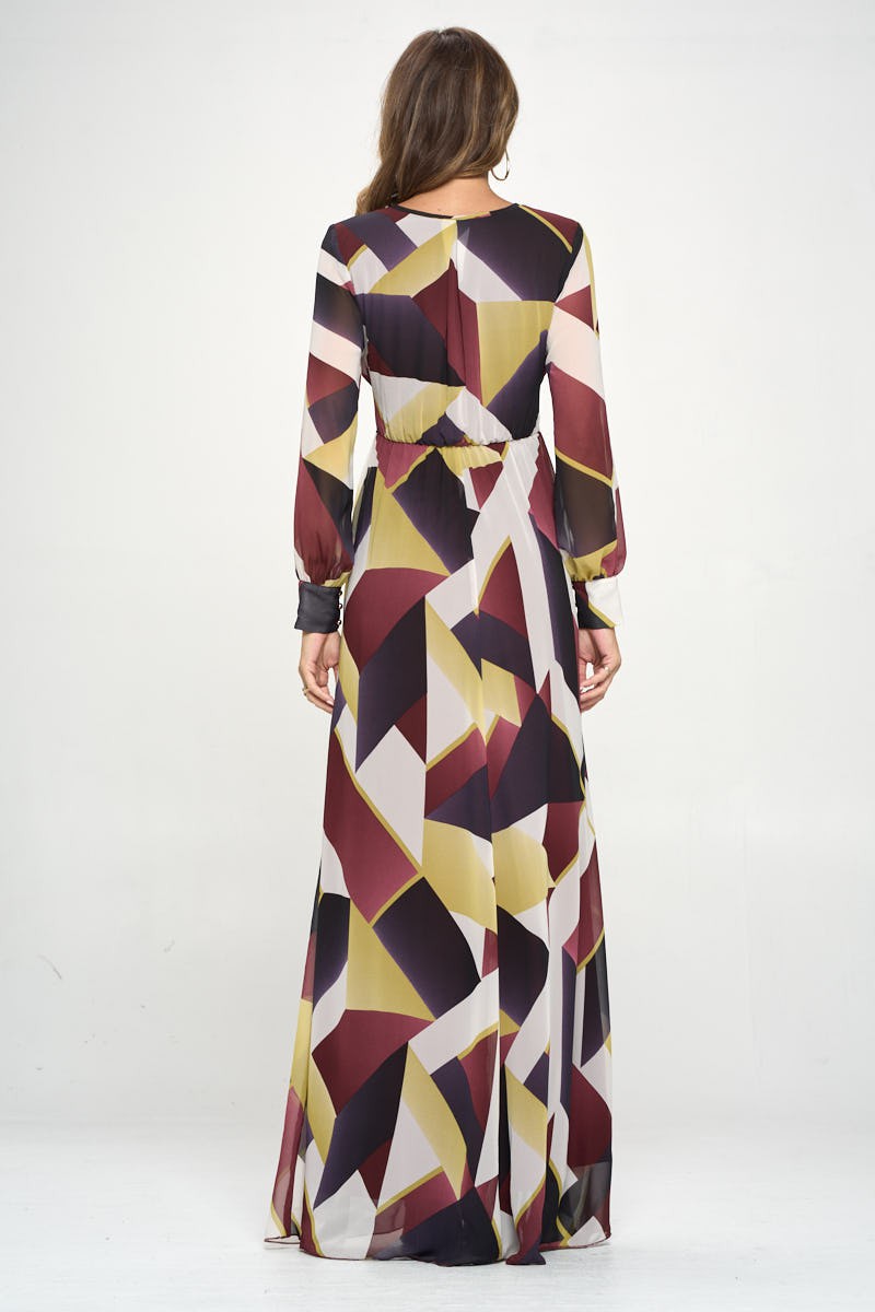 Geometric print maxi dress