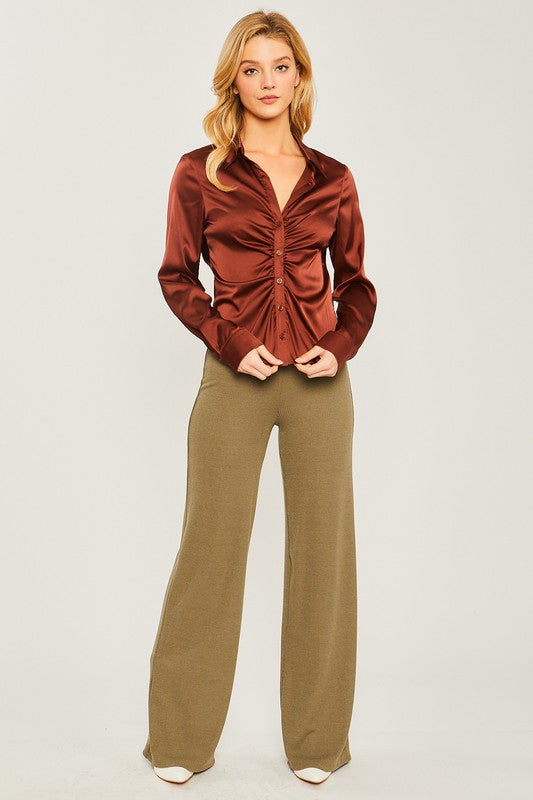 
                  
                    Long Sleeve Ruched Front blouse
                  
                