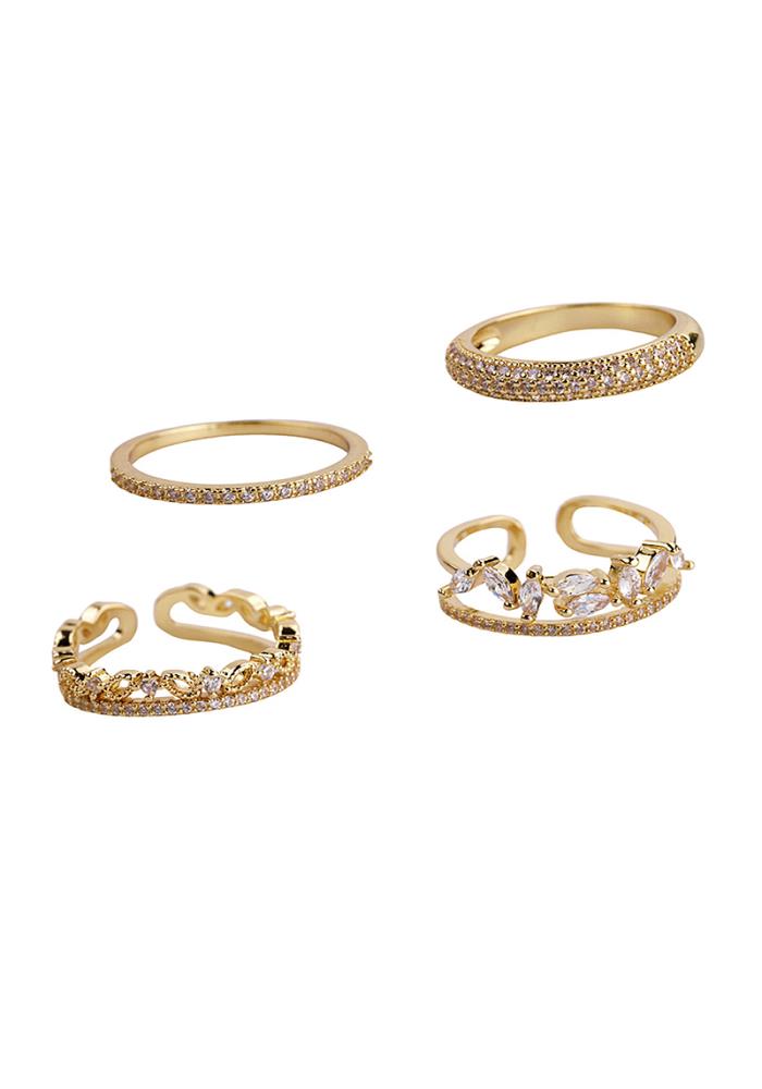 MARQUISE CRYSTAL 4 PC RING SET