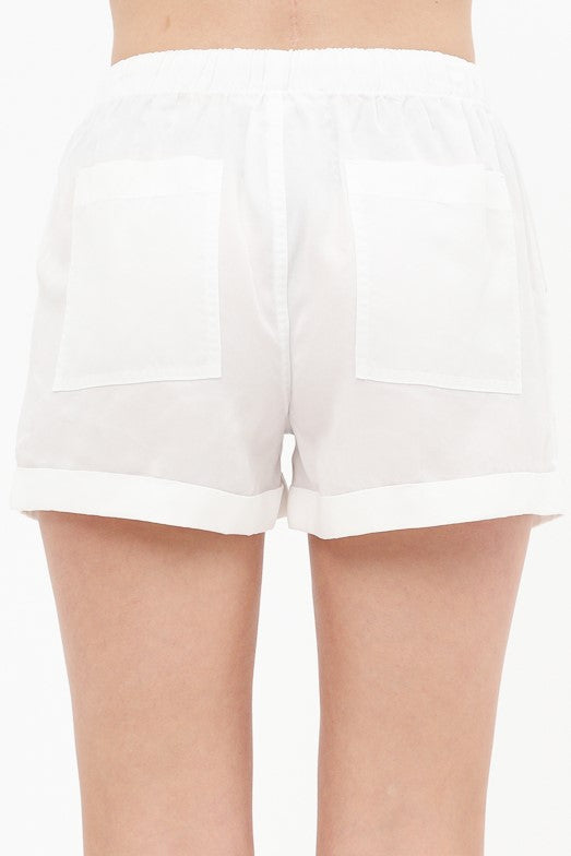 
                  
                    Woven Solid Drawstring Shorts
                  
                