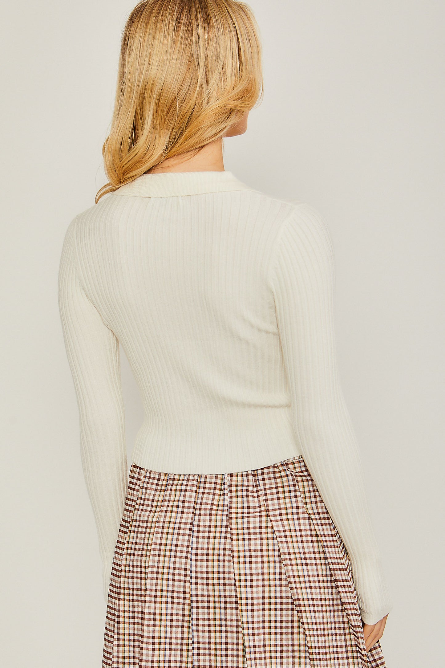 
                  
                    Ribbed Collared Sweater Top
                  
                
