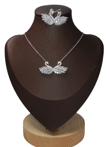 Swan necklace & earrings set