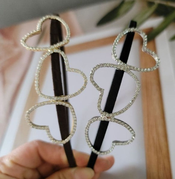 Heart crystal headband