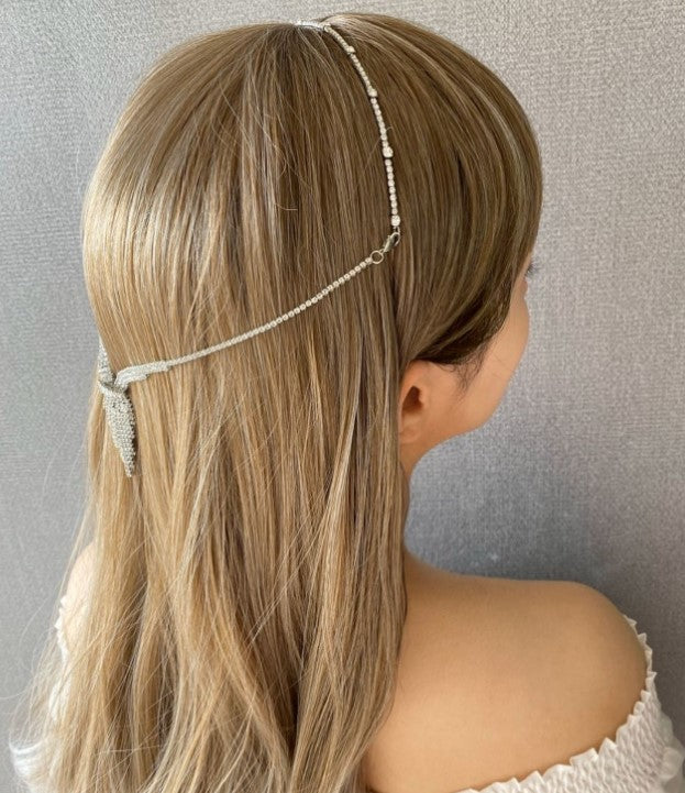 Crystal headband with head chain – SNOW FLOWERS