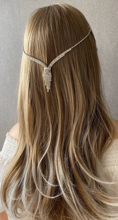 Crystal headband with head chain