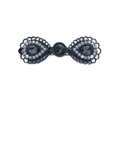 
                  
                    Pearl and crystal ribbon hair clip
                  
                