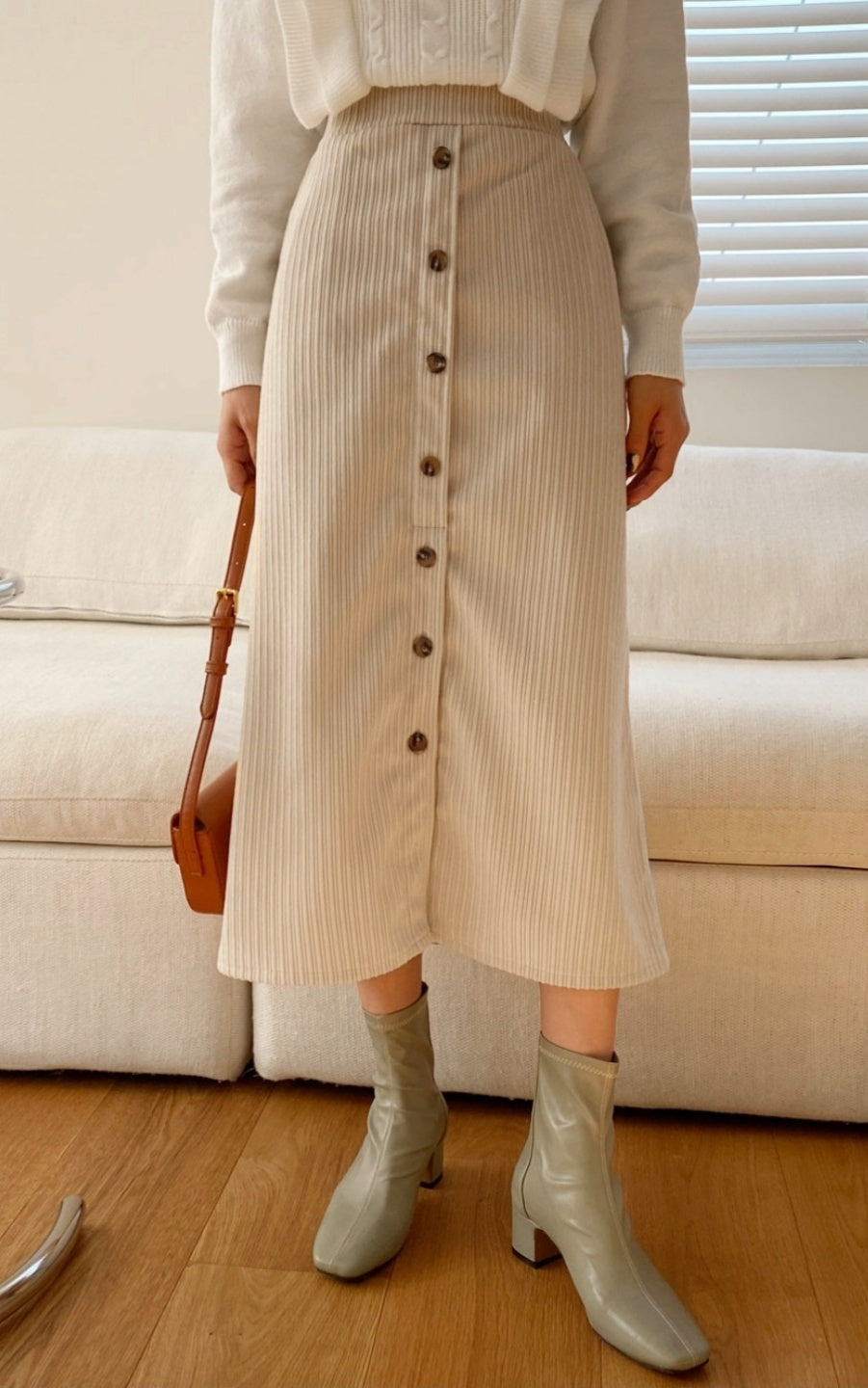 Midi Corduroy skirt – SNOW FLOWERS