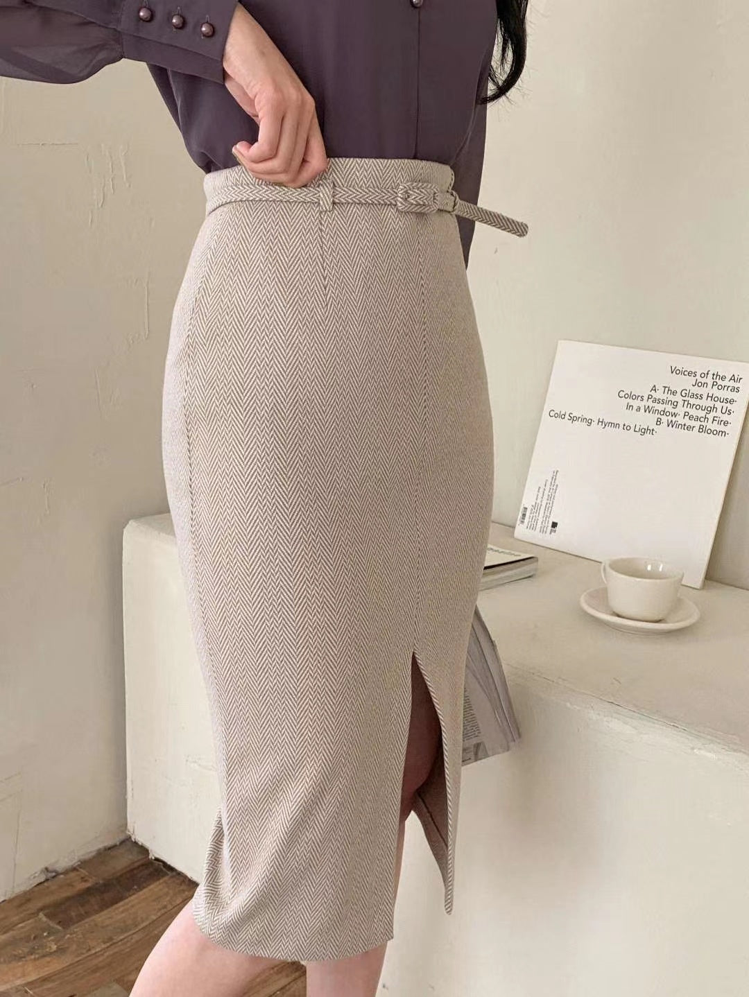 
                  
                    Front Slit Straight Cut Skirt
                  
                
