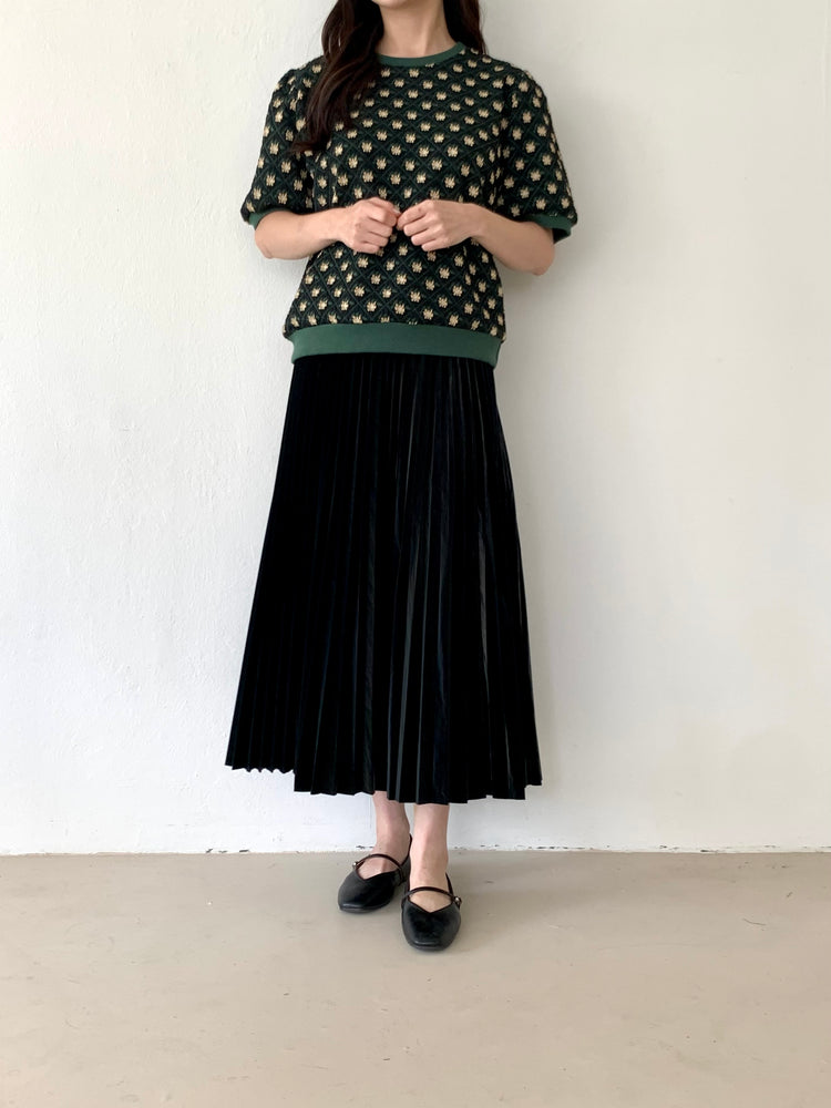 
                  
                    Faux leather Pleated Skirt
                  
                