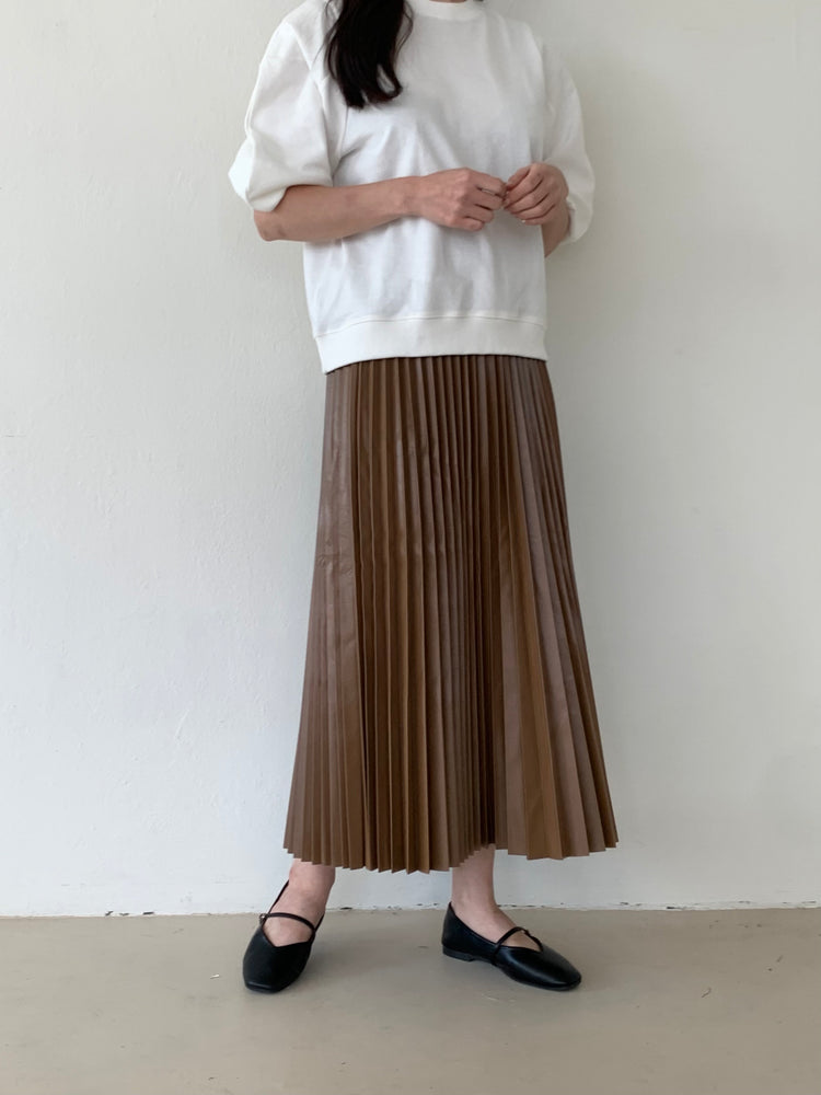 
                  
                    Faux leather Pleated Skirt
                  
                