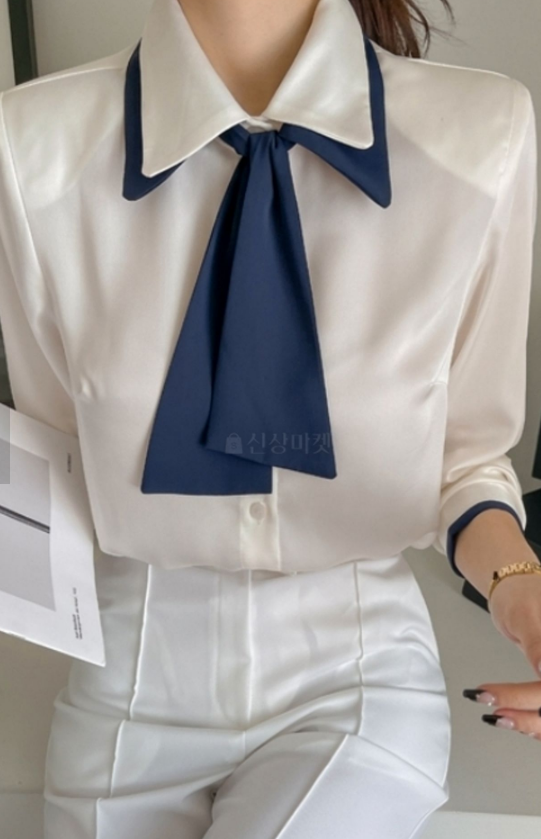 Tie neck blouse
