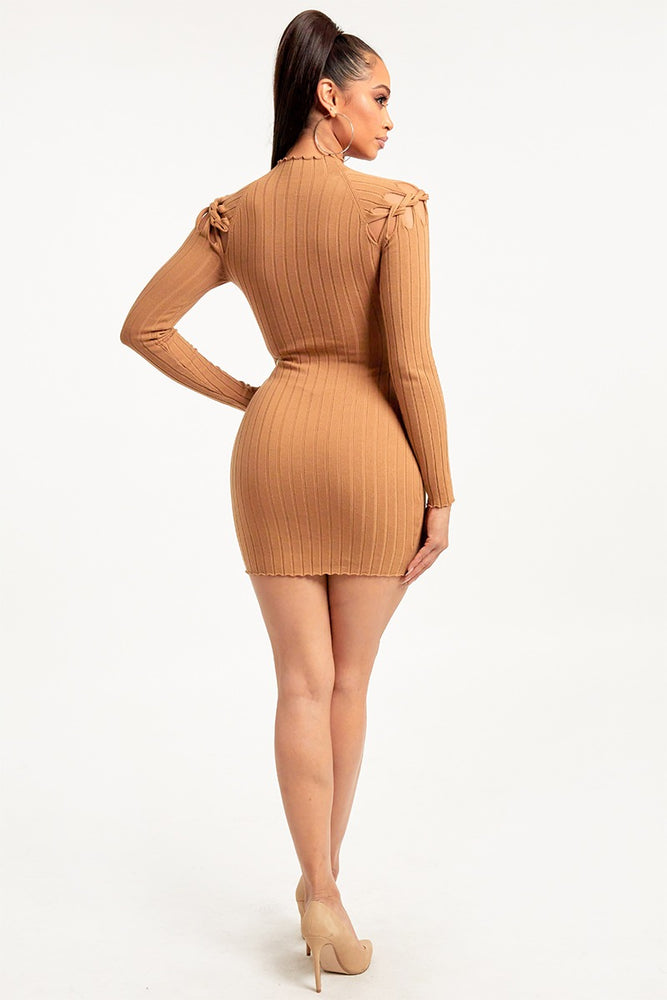 
                  
                    Twisted Cutouts Sweater Bodycon Mini Dress
                  
                